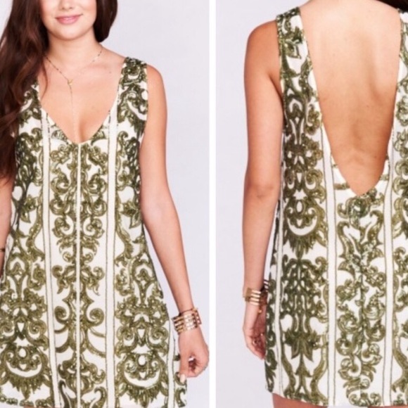 NWT Show Me Your Mumu Double Dipper Green Sequin Maxi Dress - Picture 1 of 15